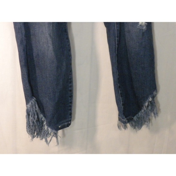 Judy Blue Jeans 20W Blue Denim Mid Rise Distressed‎ Thrash Hem Skinny JB8821 - Picture 5 of 15